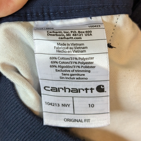 Carhartt Women's Force Original Fit Work Short Navy Blue Size 10 - Picture 9 of 9
